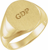 14K Yellow Gold Oval Signet Ring