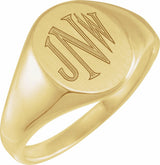 10K Yellow Gold 14.6x12.1 mm Oval Signet Ring