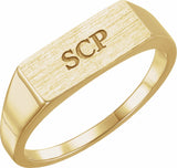 14K Yellow Gold 15x7 mm Rectangle Signet Ring