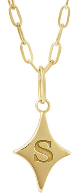 14K Yellow Gold Engravable Star 18" Necklace