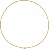 14K Yellow Gold 2.25 mm Curb 18" Chain