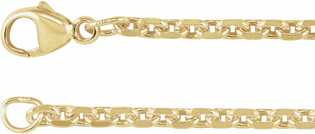 14K Yellow Gold 2.44 mm Diamond-Cut Cable 7" Chain