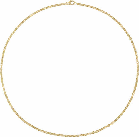 14K Yellow Gold 2.44 mm Diamond-Cut Cable 18" Chain