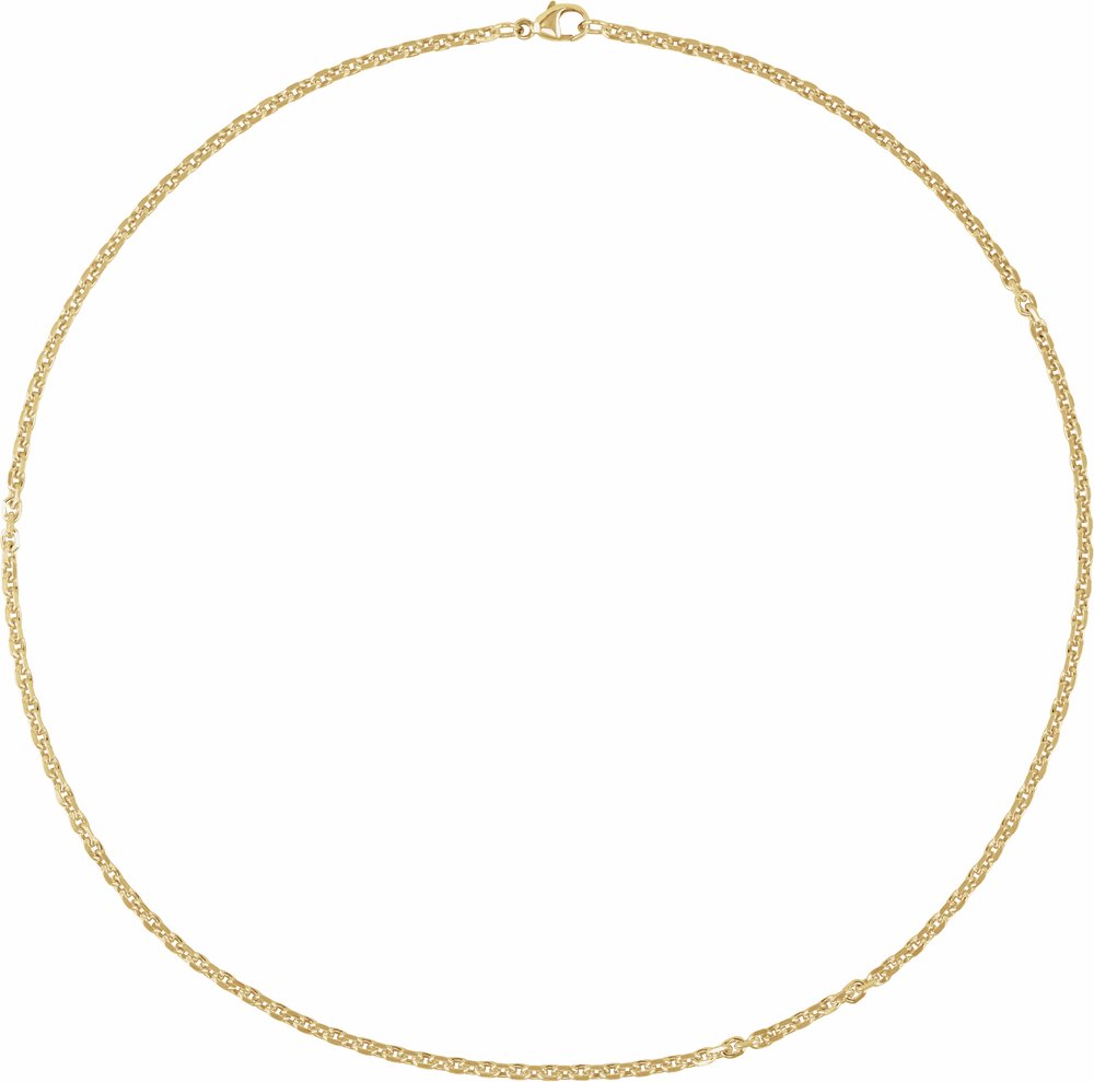 14K Yellow Gold 2.44 mm Diamond-Cut Cable 18" Chain