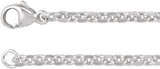 Sterling Silver 2.44 mm Diamond-Cut Cable 20" Chain
