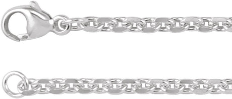 Sterling Silver 2.44 mm Diamond-Cut Cable 20" Chain
