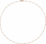 14K Rose Gold .65 mm Beaded Cable 24" Chain