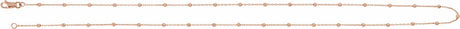 14K Rose Gold .65 mm Beaded Cable 18" Chain