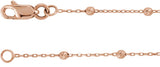 14K Rose Gold .65 mm Beaded Cable 24" Chain