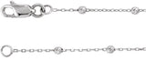 14K White Gold .65 mm Beaded Cable 24" Chain