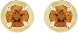 14K Yellow Gold Natural Citrine Stud Earrings