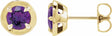 14K Yellow Gold Natural Amethyst Stud Earrings