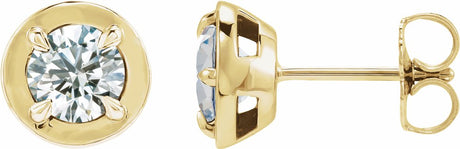 14K Yellow Gold 1 CTW Lab-Grown Diamond Stud Earrings