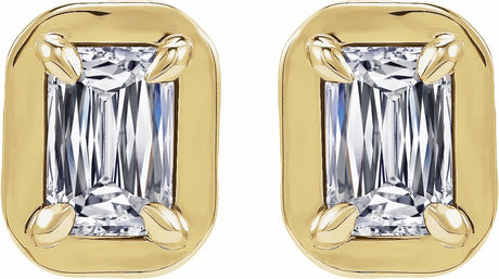 14K Yellow Gold 1 1/5 CT Lab-Grown Diamond Stud Earrings