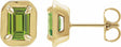 14K Yellow Gold Natural Peridot Stud Earrings