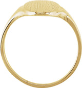 14K Yellow Gold Oval Signet Ring