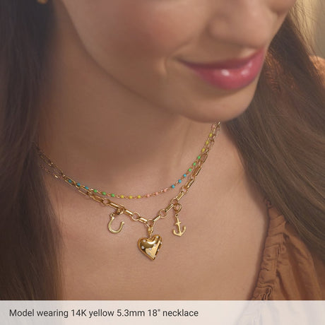 14K Yellow Gold-Filled 5.3 mm Paperclip-Style 7" Chain