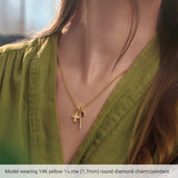 14K Yellow Gold 1/6 CTW Lab-Grown Diamond Bar Charm/Pendant