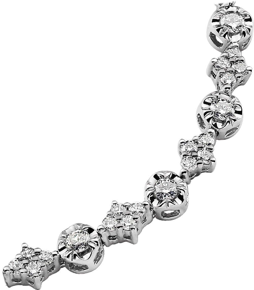 14K White 2 1/2 CTW Natural Diamond 7.5" Bracelet