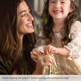 10K White Gold Lab-Grown Blue Sapphire Stackable Ring