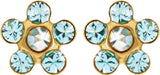 14K Yellow Imitation Aquamarine Inverness® Piercing Earrings