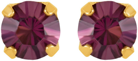 24K Gold-Plated Stainless Steel Imitation Amethyst Inverness® Piercing Earrings