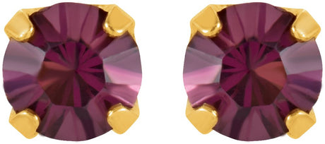 14K Yellow Imitation Amethyst Inverness® Piercing Stud Earrings