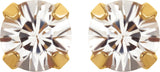 24K Gold-Plated Stainless Steel Imitation White Sapphire Inverness® Piercing Earrings