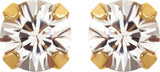 24K Gold-Plated Stainless Steel Imitation White Sapphire Inverness® Piercing Earrings  