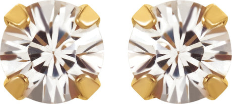 24K Gold-Plated Stainless Steel Imitation White Sapphire Inverness® Piercing Earrings  