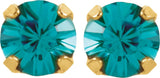 14K Yellow Imitation Blue Zircon Inverness® Piercing Earrings