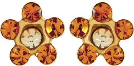 14K Yellow Imitation Citrine Inverness® Piercing Earrings