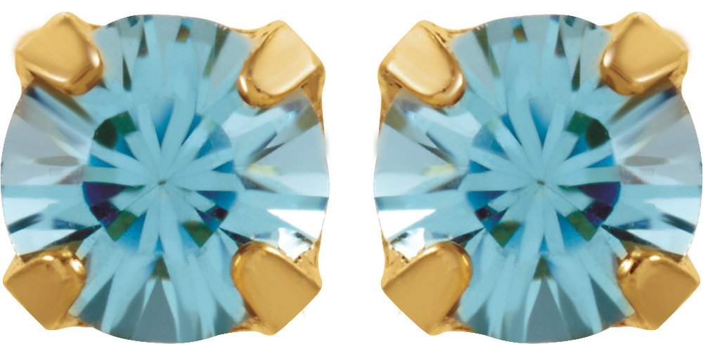 24K Gold-Plated Stainless Steel Imitation Aquamarine Inverness® Piercing Earrings