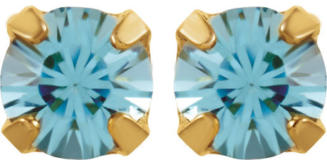 24K Gold-Plated Stainless Steel Imitation Aquamarine Inverness® Piercing Earrings