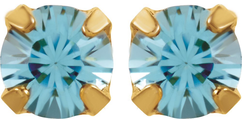 24K Gold-Plated Stainless Steel Imitation Aquamarine Inverness® Piercing Earrings  