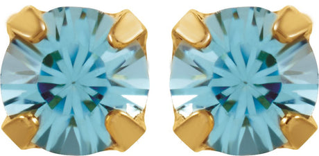 24K Gold-Plated Stainless Steel Imitation Aquamarine Inverness® Piercing Earrings  