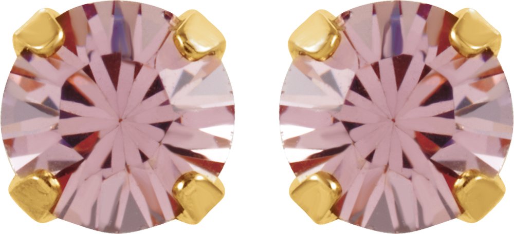 24K Gold-Plated Stainless Steel Imitation Alexandrite Inverness® Piercing Earrings