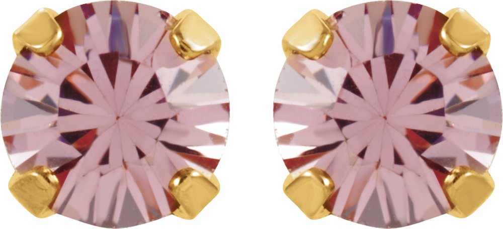 24K Gold-Plated Stainless Steel Imitation Alexandrite Inverness® Piercing Earrings  