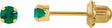 14K Yellow Gold Imitation Emerald Inverness® Piercing Stud Earrings  