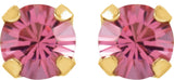 14K Yellow Imitation Pink Tourmaline Inverness® Piercing Earrings