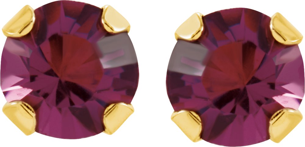 14K Yellow Imitation Amethyst Inverness® Piercing Earrings