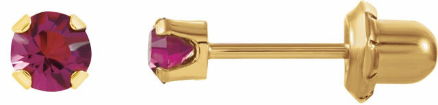 14K Yellow Imitation Amethyst Inverness® Piercing Earrings  