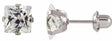 Stainless Steel 3 mm Imitation White Cubic Zirconia Inverness® Piercing Earrings