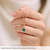 14K Yellow Gold Lab-Grown Alexandrite & .03 CT Natural Diamond Pendant