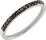 14K White 1/5 CTW Black Diamond Stackable Ring