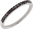14K White Gold 1/5 CTW Black Diamond Stackable Ring