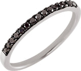 14K White Gold 1/5 CTW Black Diamond Stackable Ring