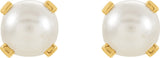 14K Yellow Imitation Cream Pearl Inverness® Piercing Earrings