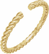 14K Yellow Gold Rope Open Band Size 6