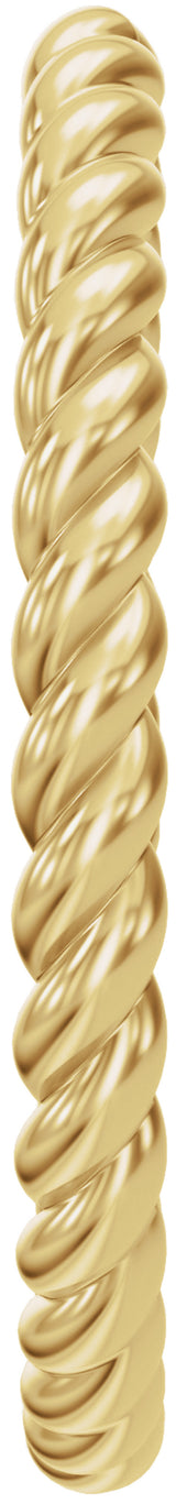14K Yellow Gold Rope Open Band Size 6